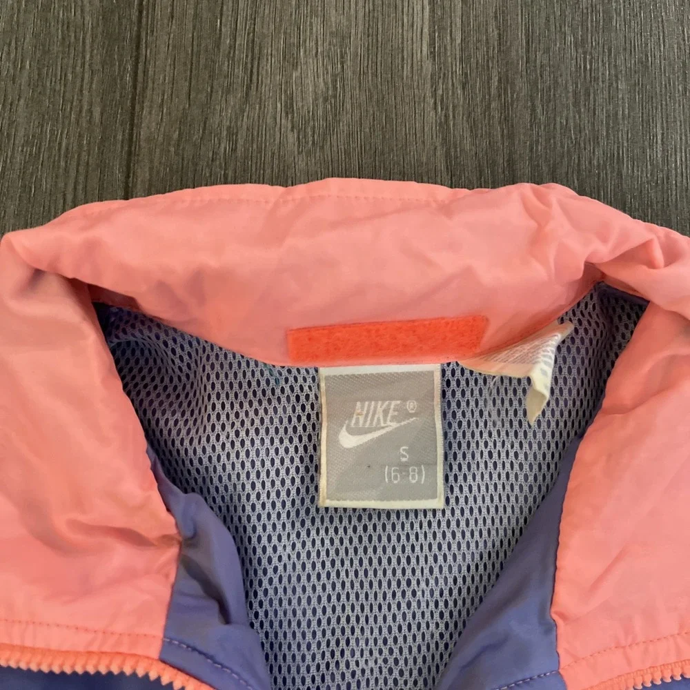 VTG Nike Womens S (6-8) Windbreaker Jacket Purple Pink White